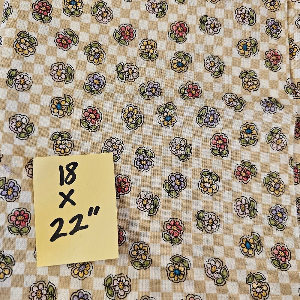 Cotton Fabric Assorted Quilt Craft Brown Tan Floral Animal Fall Leaves Lot of 11 - Picture 8 of 16